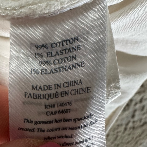 Faherty Sunwashed Denim Jean Short white cotton longer modest 32 - Picture 8 of 14